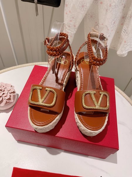 Valentino Women s Gold Buckle Platform Sandals