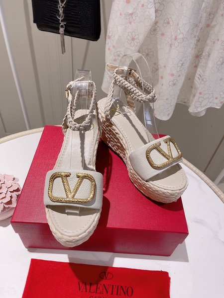 Valentino Women s Gold Buckle Platform Sandals