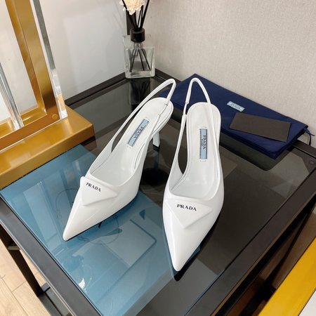 Prada Leather-Back Heeled Sandals