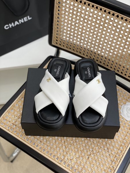 Chanel cross slippers