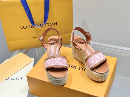 Louis Vuitton Straw WedGes Sandals