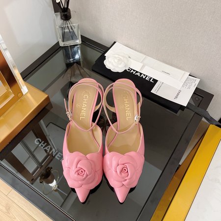 Chanel Camellia Kitten Heels Sandals