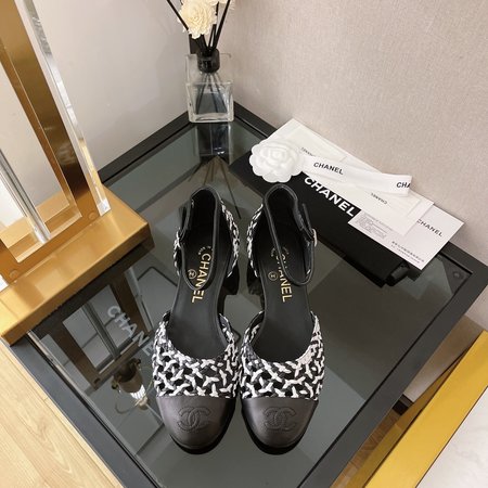 Chanel Hollow Woven Mary Jane Sandals