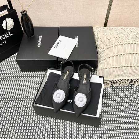 Chanel Camellia Flat Sandals