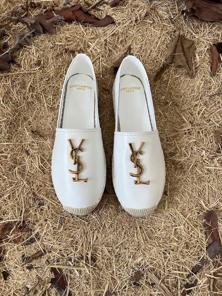 YSL Gold letters Logo Espadrilles YSL