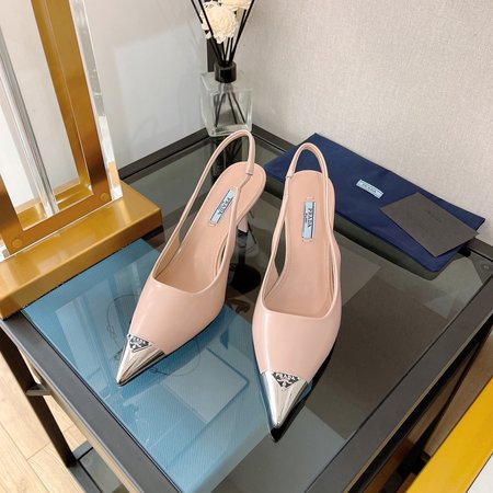 Prada triangle buckle stiletto shoes