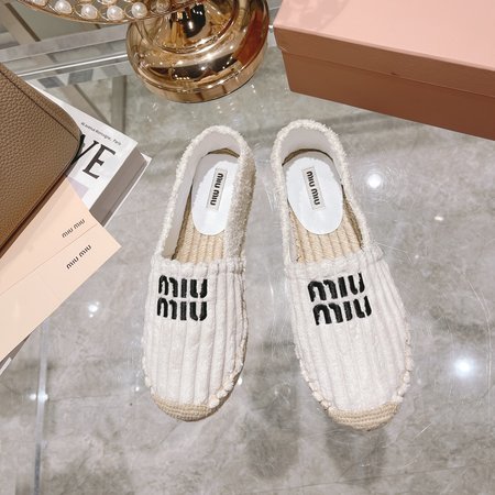 Miu Miu Sandals Espadrilles Letters Logo