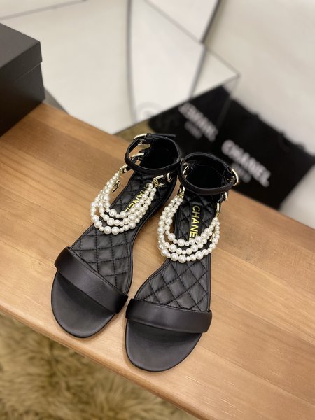 Chanel Sandal hardware chain calfskin