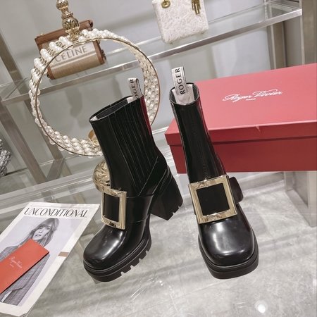 Roger Vivier diamond buckle high heel boots