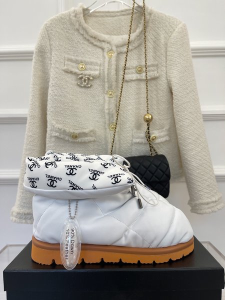 Chanel bread down boots