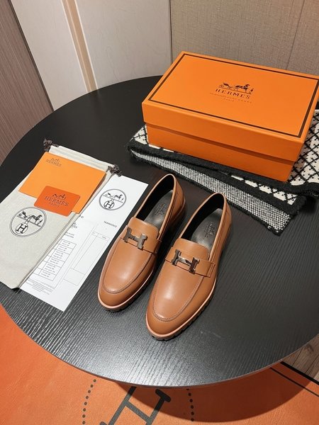 Hermes calfskin loafers