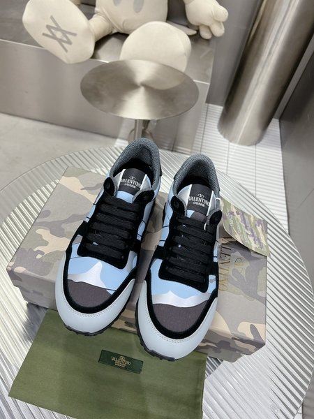 Valentino Camouflage fabric nappa leather sneakers