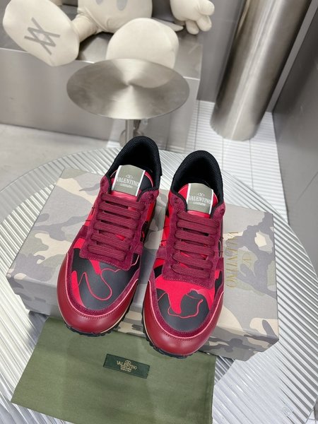 Valentino Camouflage fabric nappa leather sneakers