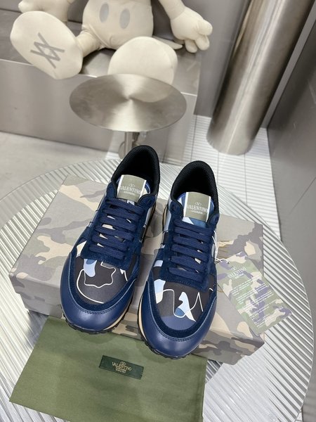 Valentino Camouflage fabric nappa leather sneakers