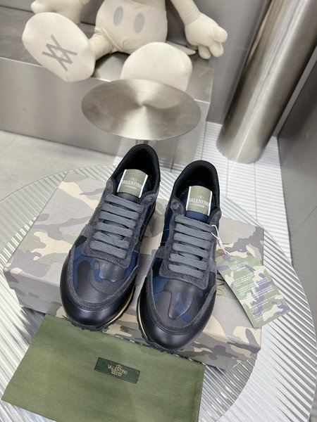 Valentino Camouflage fabric nappa leather sneakers