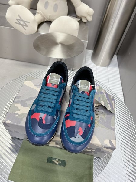 Valentino Camouflage fabric nappa leather sneakers