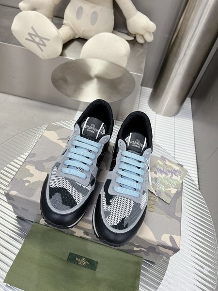 Valentino Camouflage fabric nappa leather sneakers