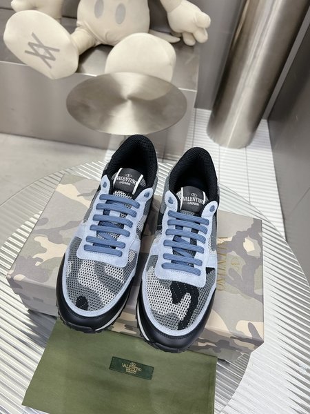 Valentino Camouflage fabric nappa leather sneakers