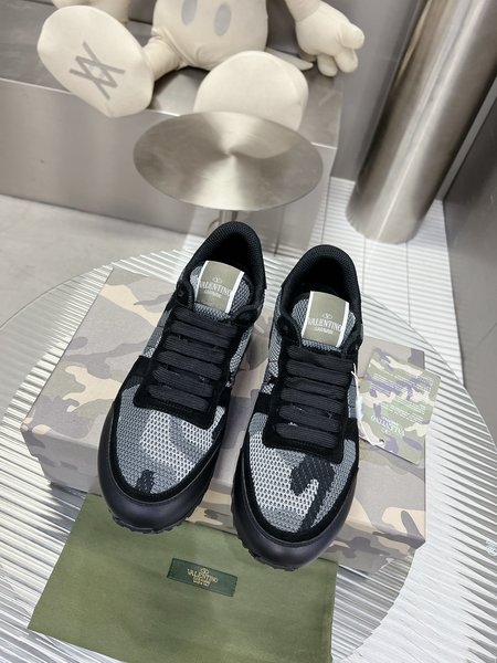 Valentino Camouflage fabric nappa leather sneakers