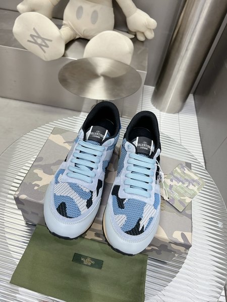 Valentino Camouflage fabric nappa leather sneakers