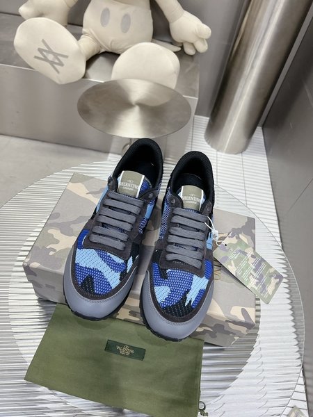 Valentino Camouflage fabric nappa leather sneakers