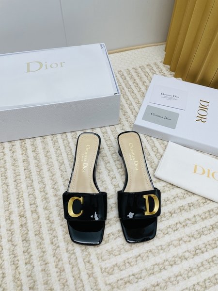 Dior Original cow patent leather square toe half mop