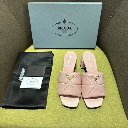 Prada Triangular patchwork slippers