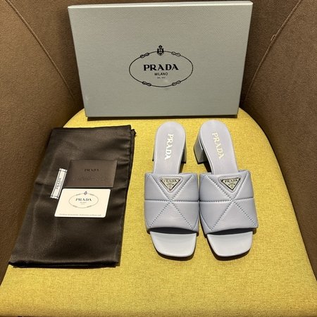 Prada Triangular patchwork slippers