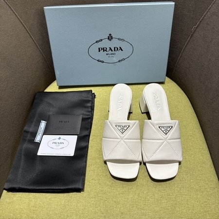 Prada Triangular patchwork slippers