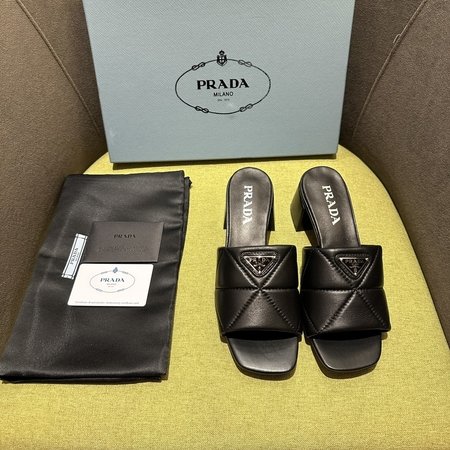 Prada Triangular patchwork slippers