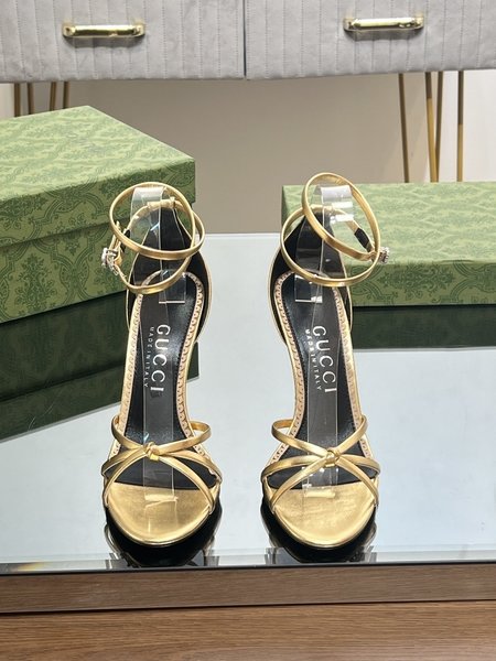 Gucci rhinestone buckle stiletto strappy sandals