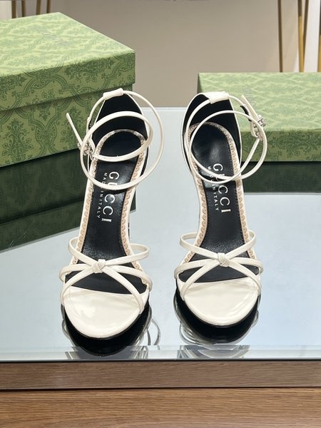 Gucci rhinestone buckle stiletto strappy sandals