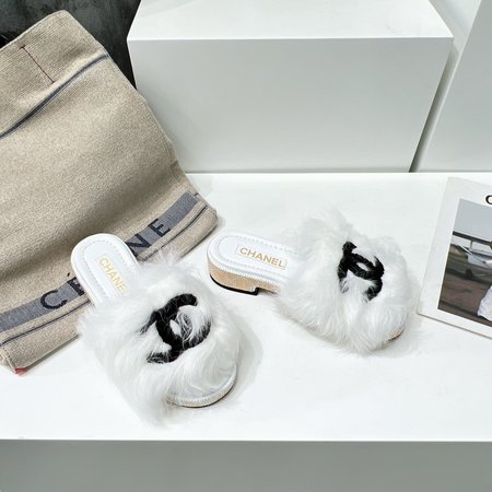 Chanel Tuscany fur slippers