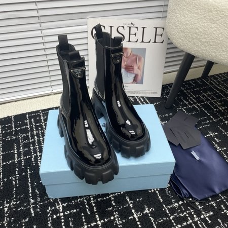 Prada Triangle logo short boots