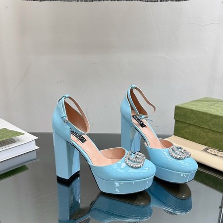 Gucci Spring and summer new double G diamond buckle waterproof platform high heels