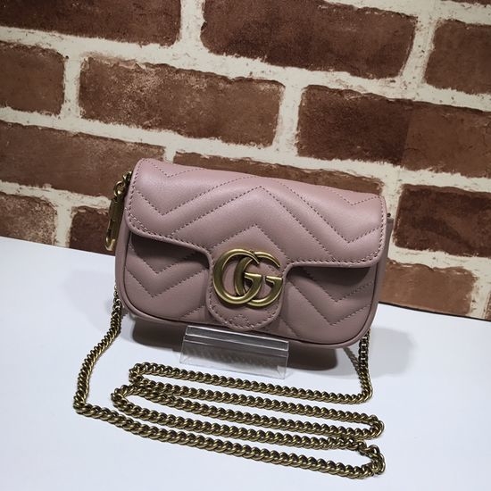 Gucci Chain Shoulder Bag Nude Leather 476433