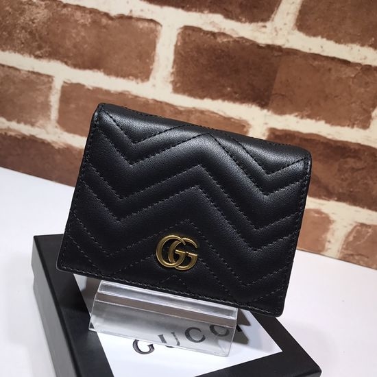 Gucci Handbag Black Leather Short Wallet 466492