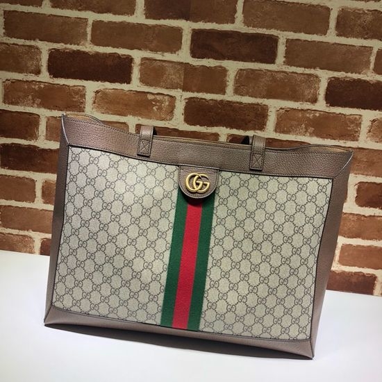 Gucci Coffee Rubber Large Tote Bag 547947