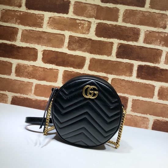 Gucci Square Handbag Black Leather 550154