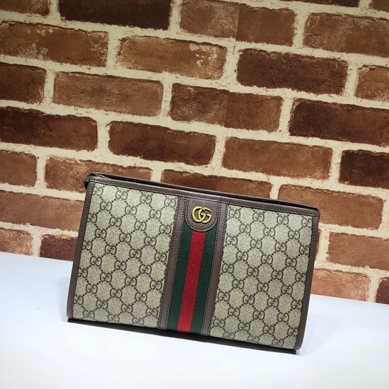 Gucci Brown Web Stripe Clutch Bag 598234