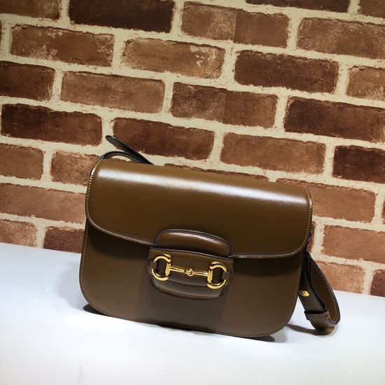 Gucci Brown Full Leather Handbag 602204