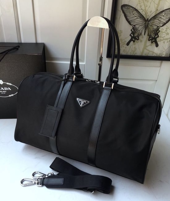 Prada Parachute Fabric Large Travel Duffel Bag 1V19S