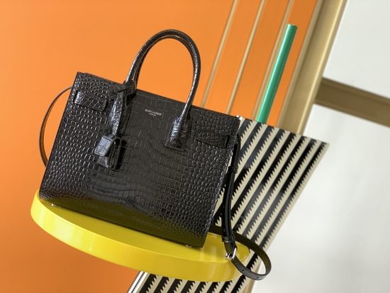 Yves Saint Laurent YSL Sac De Jour Crocodile Embossed Bag 421863