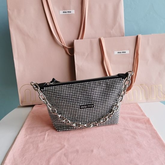 Miu Miu Levi s Co-brand Crystal Embellished Shoulder Bag 5BC103