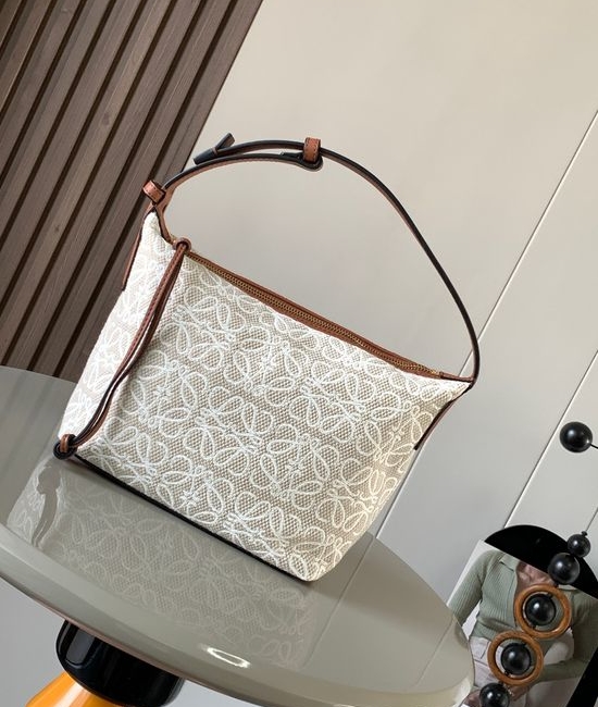 Loewe Cubi Jacquard Leather Shoulder Bag 9007