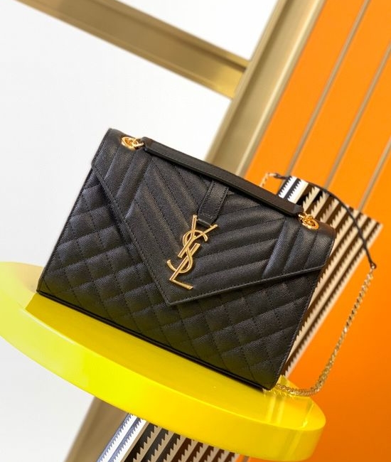 Yves Saint Laurent YSL Grain Leather Envelope Bag 487206