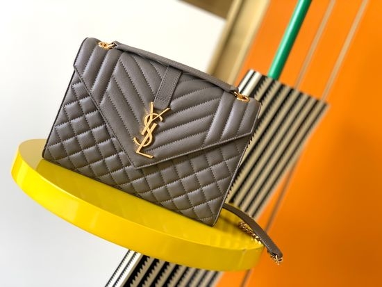 Yves Saint Laurent YSL Envelope Grained Leather Shoulder Bag 487206