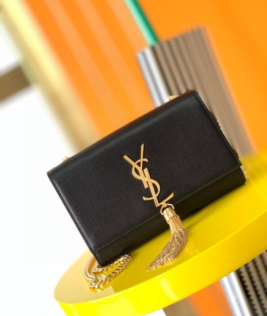 Yves Saint Laurent YSL KATE Textured Leather Tassel Chain Bag 474366