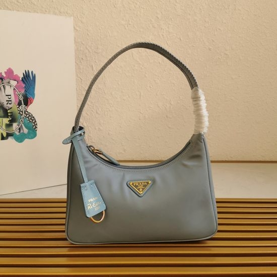 Prada 1NE515 Golden Hardware Nylon Hobo