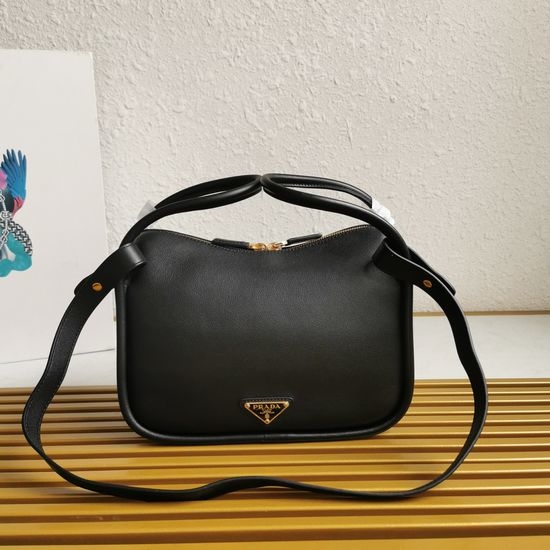 Prada Bowling Grained Leather Handbag 1BA451